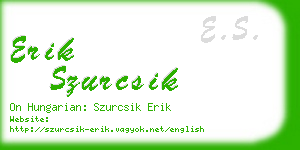 erik szurcsik business card